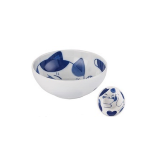 Mixed floral cat bowl 4.7 inches 12.2x4.3cm
