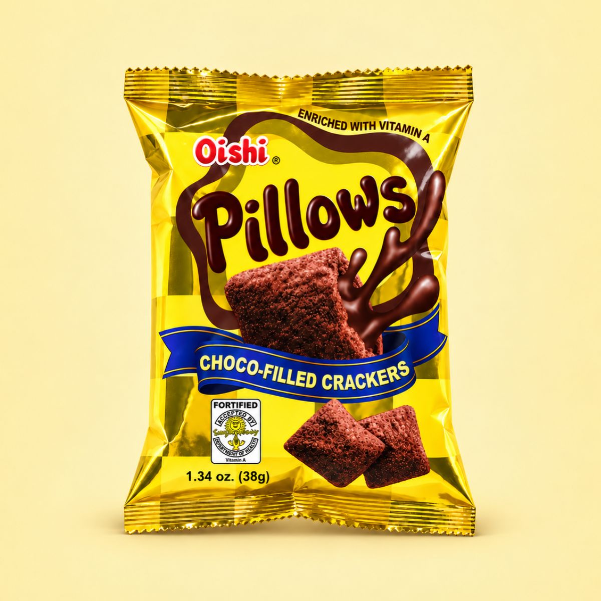 Oishi Pillow Choco-Filled Crackers 38g