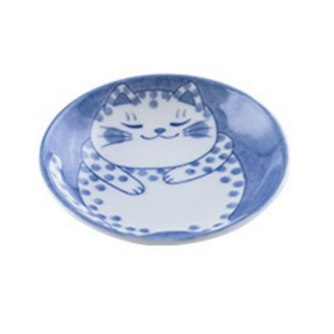 Polka dot cat saucer 3.9 inches 9.8x2cm