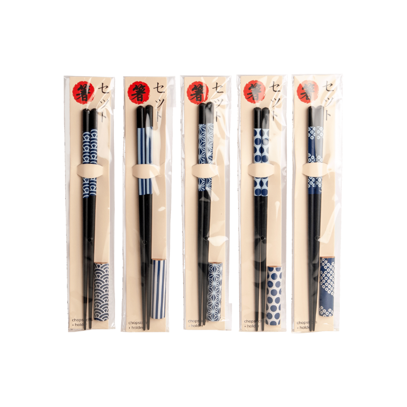 Chopsticks, blue pattern, with holder 22.5 cm 1 pair