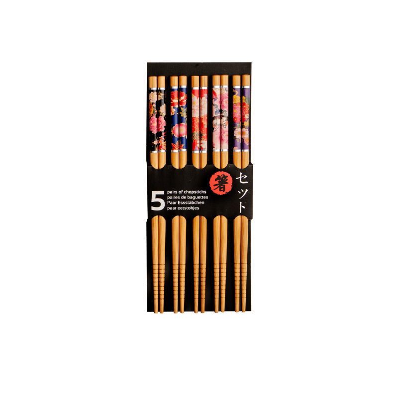 Chopstick set, flowers 22.5cm 5 pairs