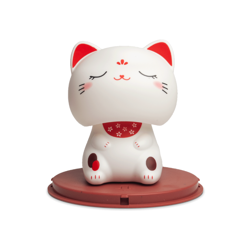 Solar Kawaii Lucky cat eyes closed D7cm | H9cm / onnekas kissa