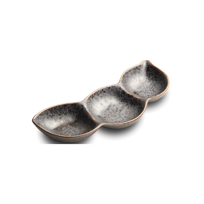 3 compartment sauce dish, edamame 21.5x9x3cm
