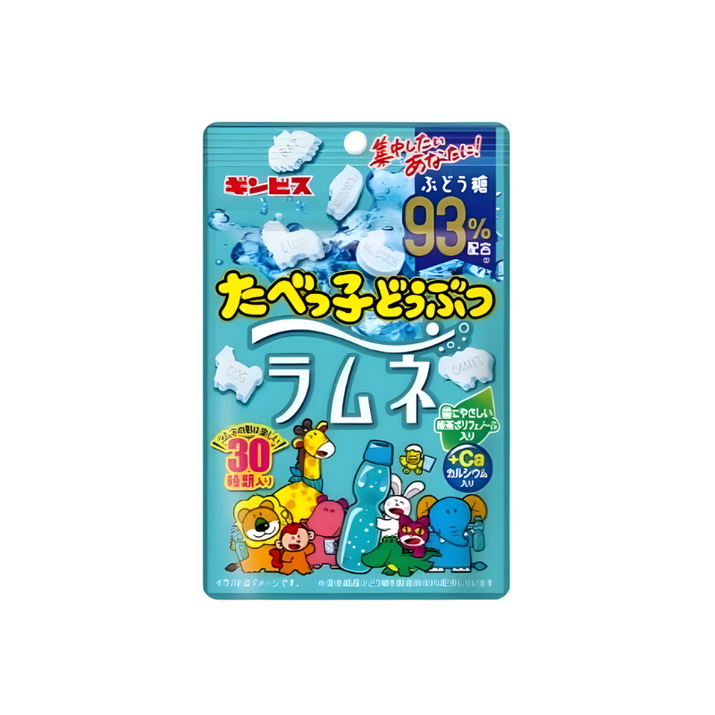 Ginbis Animal shaped tablet candy ramune flavor 38g