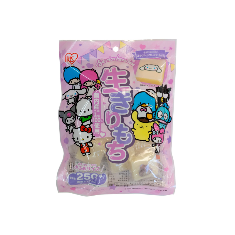 Sanrio hahmoilla painettu riisikakku nimi kirimochi 250g / riisikaku