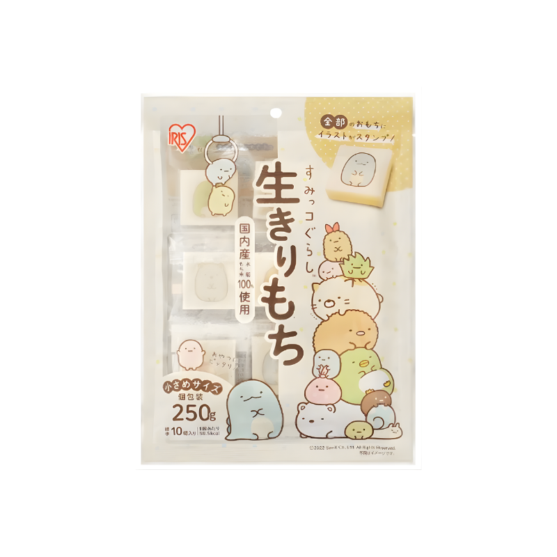 Sumikko Gurashi hahmoilla painettu riisikakku nimi kirimochi 250g / riisikaku