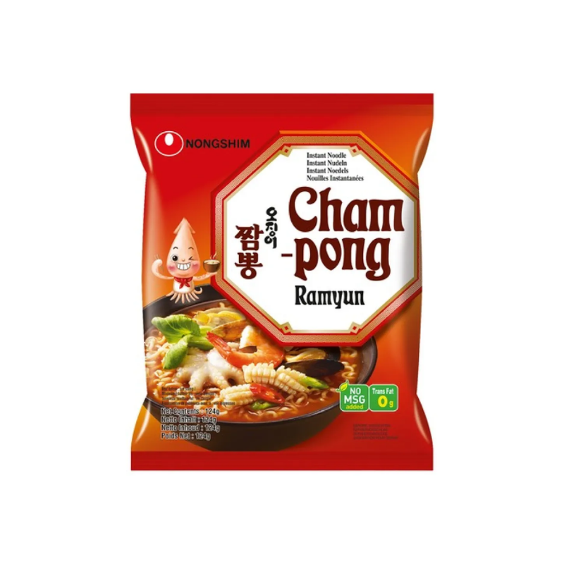 Nongshim instant noodle soup seafood cham pong 124g / pikanuudelikeitto mereneläviä