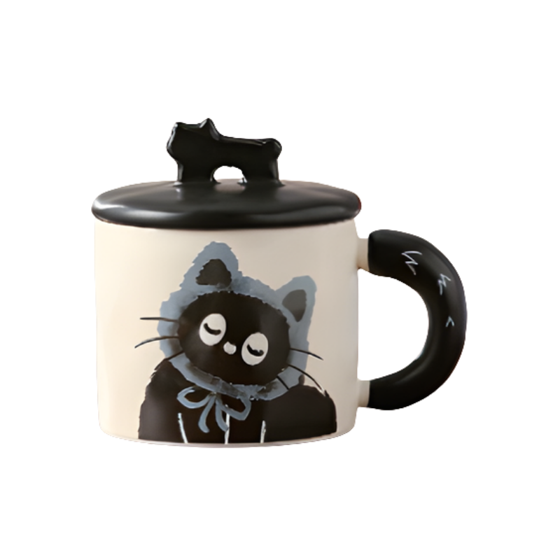 Mug, black cat blue 360ml