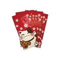 Lucky cat red envelope "Fu" 5 sets