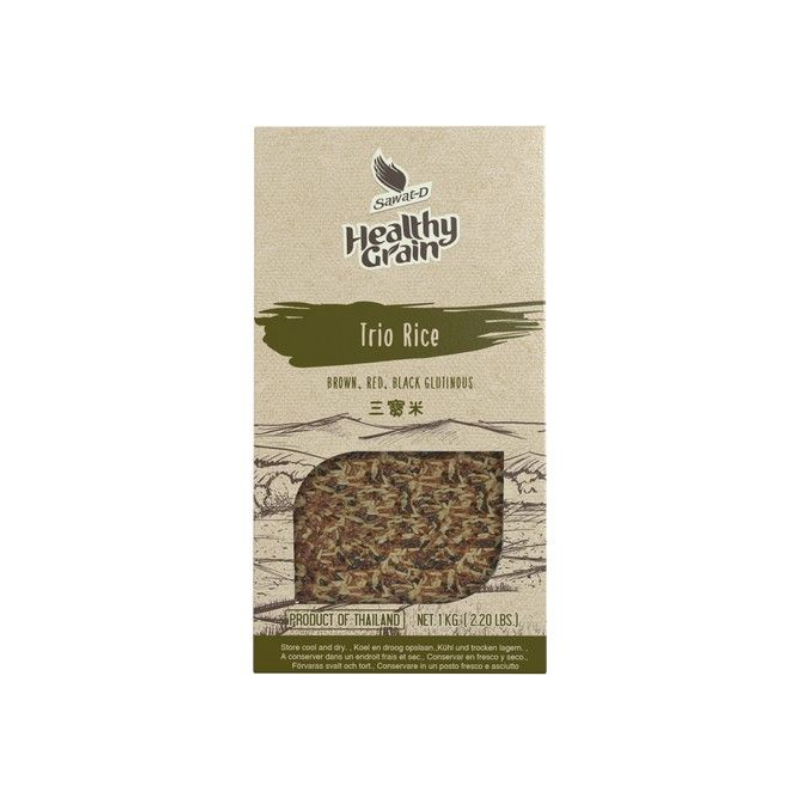 Sawat-D Trio rice mix (brown, red, glutinous black) 1kg