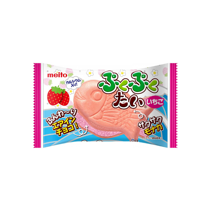 Meito fish shaped air in chocolate strawberry 16.5g / suklaamansikka