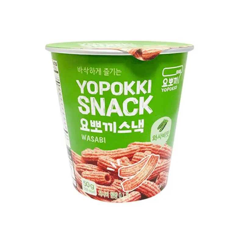 Yopokki rice cake snack wasabi cup 50g