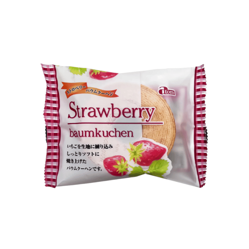 Atom Baumkuchen cake strawberry flavor 80g / mansikkakakku