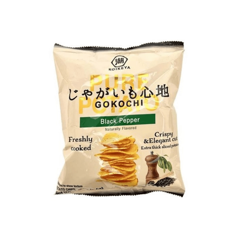 Koikeya Gokochi potato chips black pepper 50g / perunalastut mustapippuria