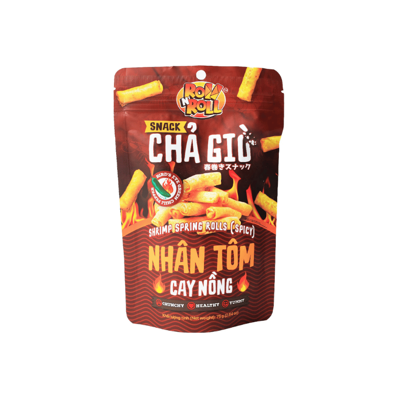 Roll N Roll fried spring roll snack shrimp spicy 75g