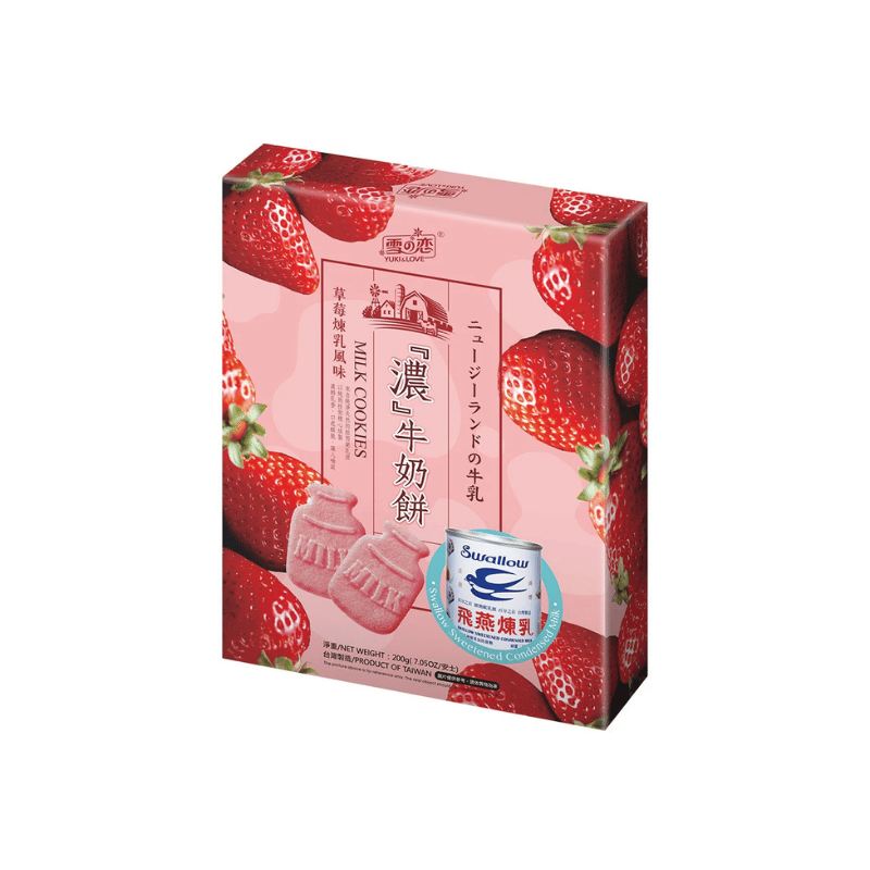 Yuki Love milk cookies strawberry 200g / Maitokeksit mansikka