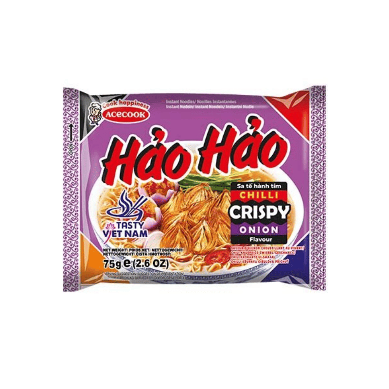 Acecook HaoHao instant noodles chili crispy onion 75g