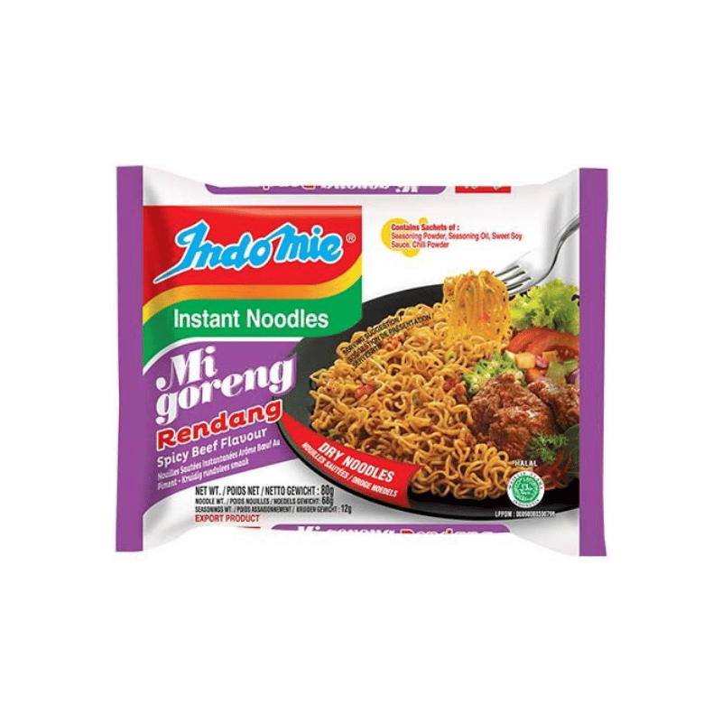 Indomie instant noodles Mi goreng Rendang spicy beef 80g