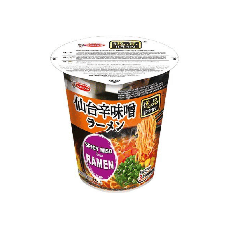 Acecook instant cup noodles spicy miso Ippin 73g