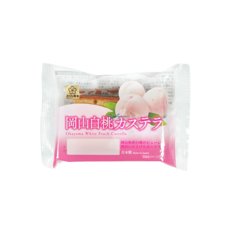 Sakuraseika Okayama White Peach Cake 1piece 40g / valkoinen persikkakakku