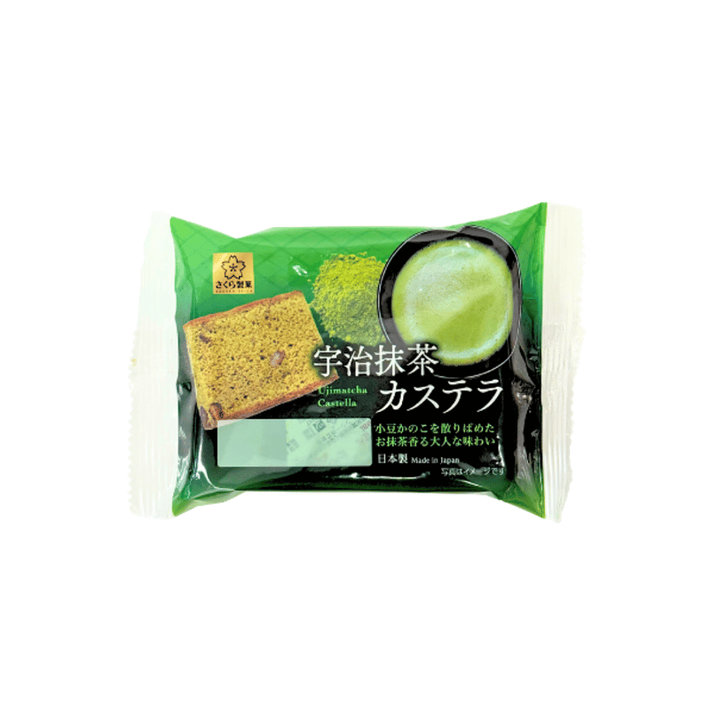 Sakuraseika Uji-Matcha castella cake 1piece 40g / matcha-kakku