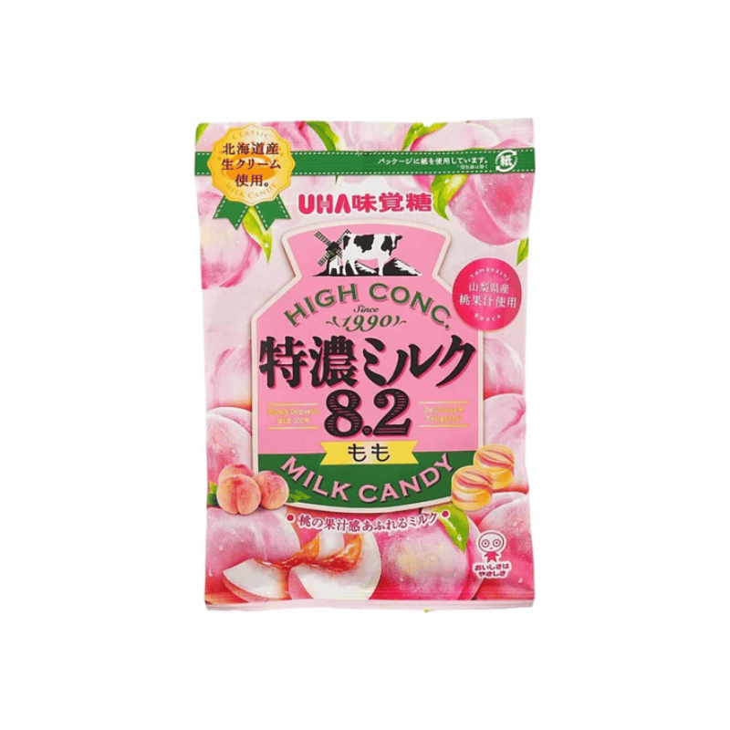 UHA Mikakuto Tokuno milk candy 8.2 peach flavor 70g