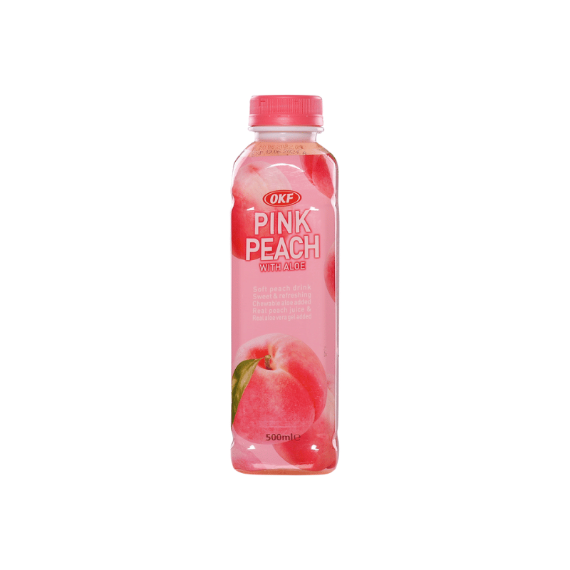 OKF pink peach drink with aloe 500ml / vaaleanpunainen persikkajuoma aloe veralla