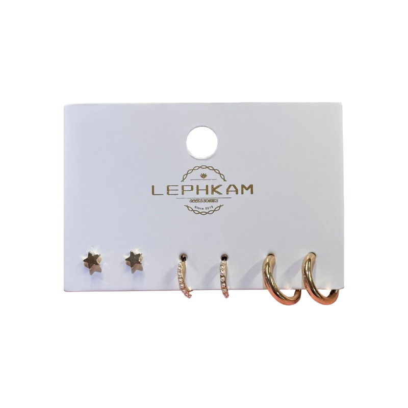 Lephkam earings / korvakorut 3pairs