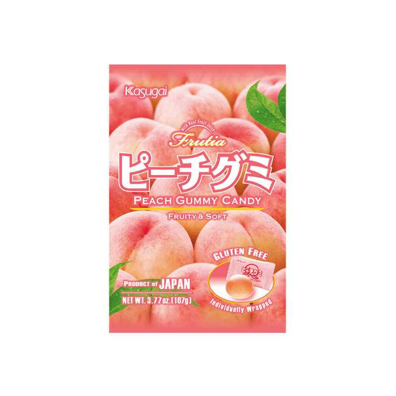 Kasugai peach gummy 107g / persikkakarkki