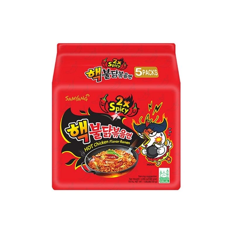 Samyang 2xSpicy Buldak snabbnudlar med stark kycklingsmak 140g