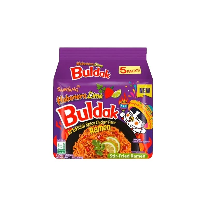 Samyang Buldak Habanero Lime het kycklingsmak ramen 135 g