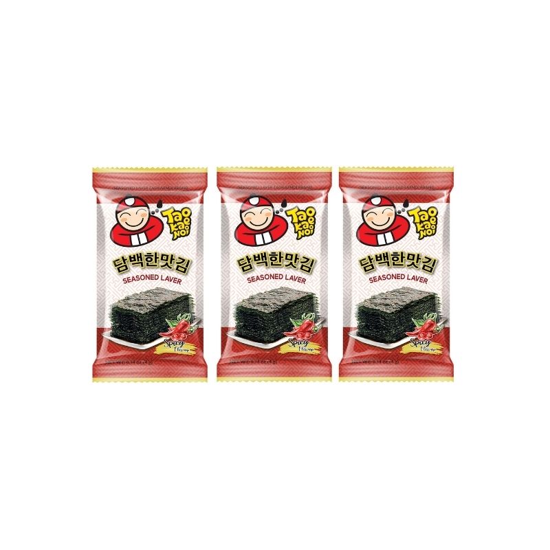 TKN Laver seaweed snack spicy flavor 4gx3
