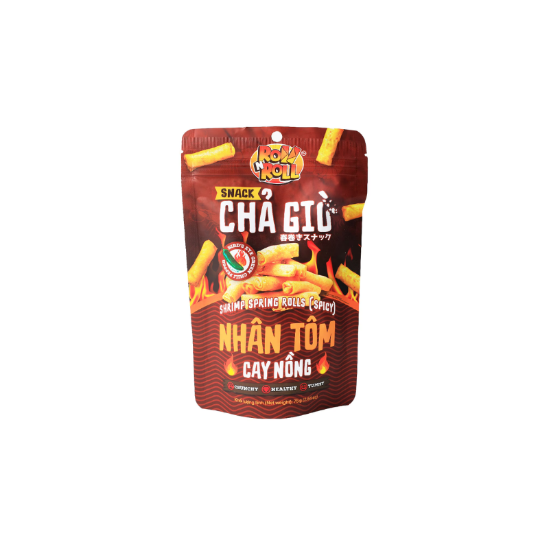 Roll N Roll fried spring roll snack shrimp spicy 75g
