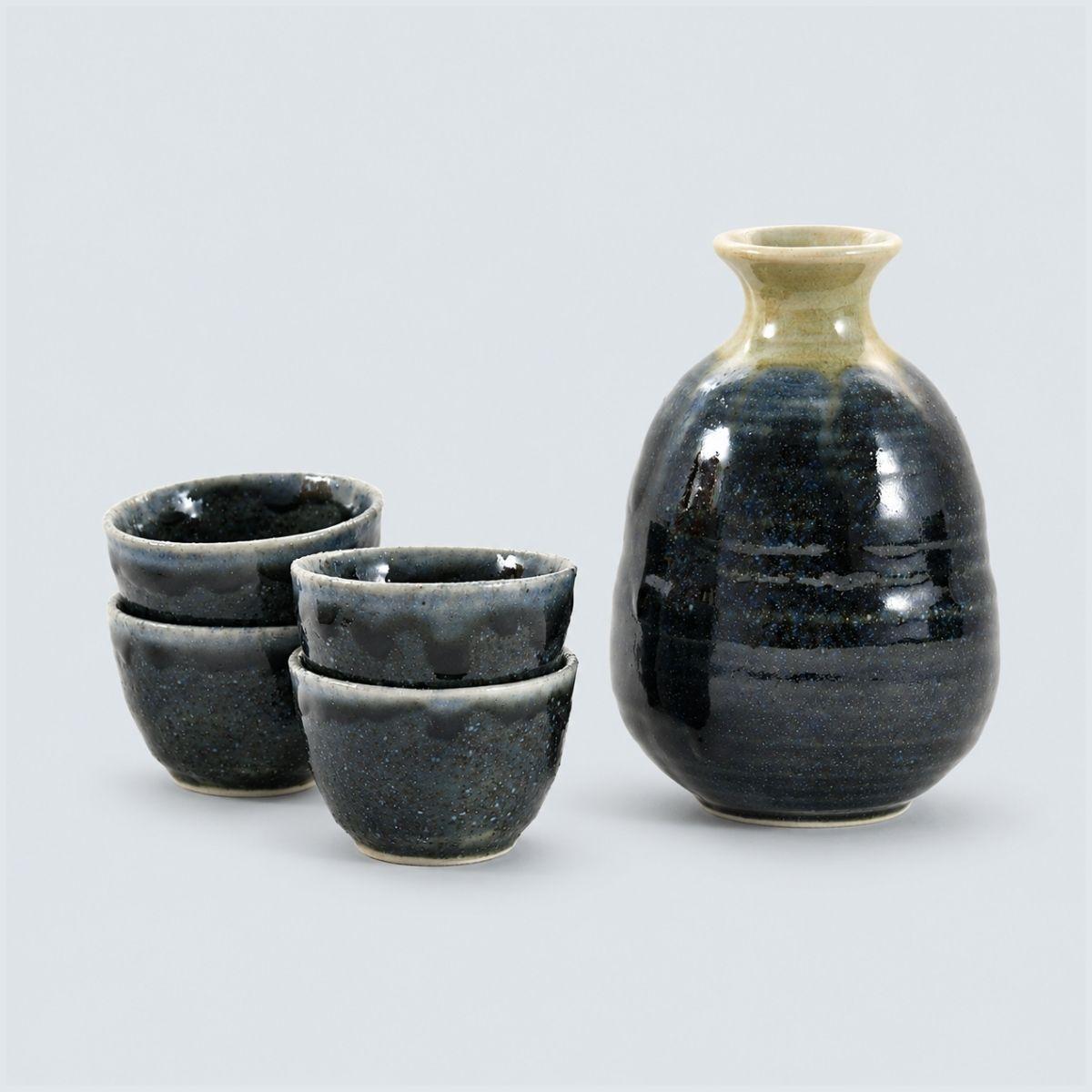 Sake_wine_set_for_four_blue_300ml_2
