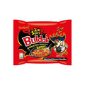 Red package of Samyang 2x Spicy Buldak Spicy Chicken Flavor Ramen on a white background