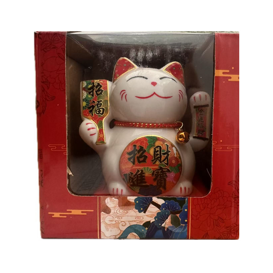 Solar Ceramic Lucky cat 12.7cm / onnekas kissa