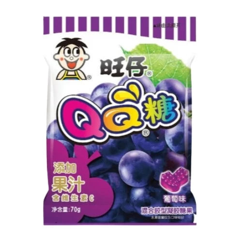 Want Want QQ gummy candy grape flavor 70g