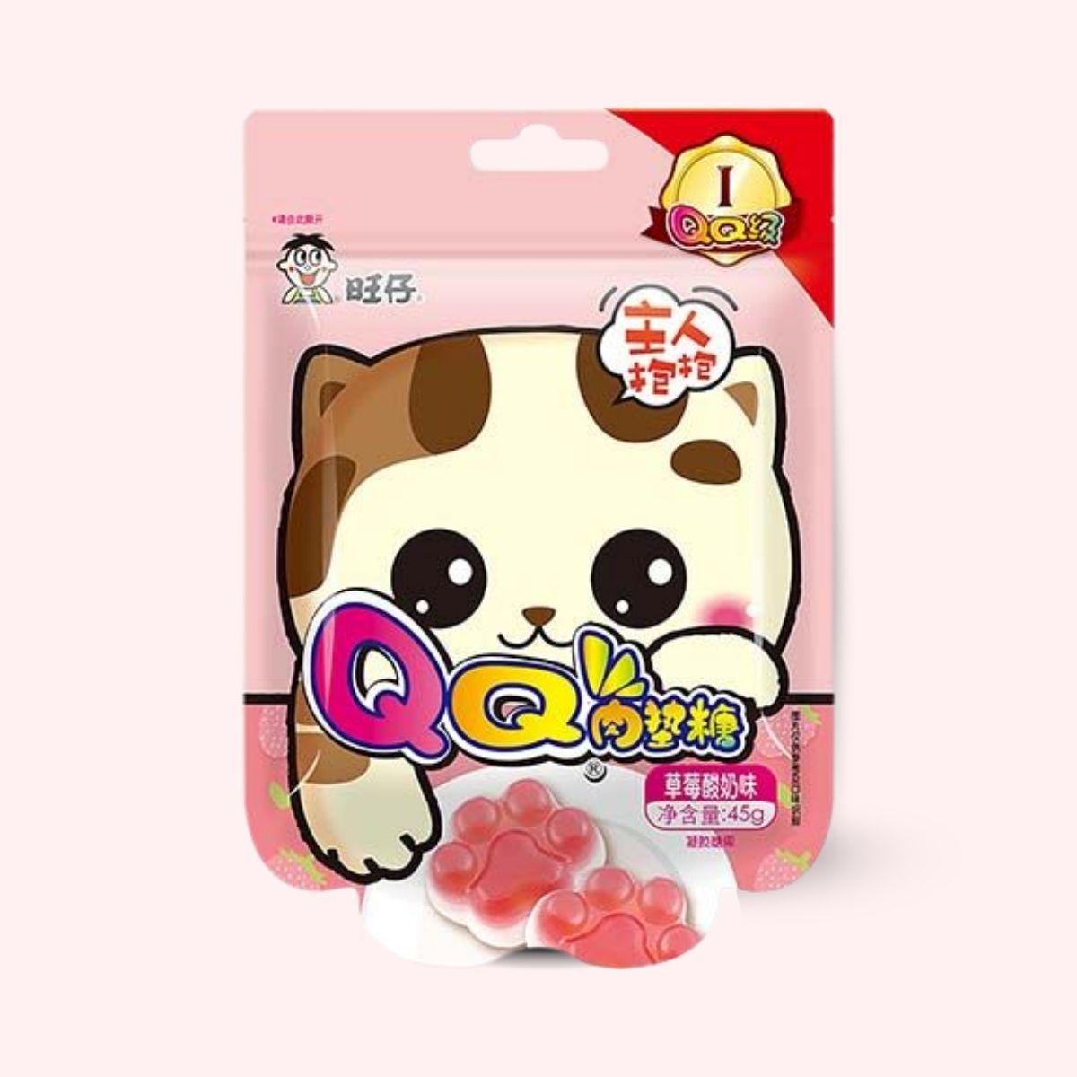 Want Want Soft candy strawberry yogurt cat paw 45g