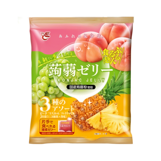 Ace Bakery Pururun konjac jelly peach, muscat, pineapple 420g / konjac-hyytelö, persikka, muskottipähkinä, ananas