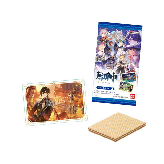 Bandai Genshin sticker wafer 2 12g / kiekko tarralla