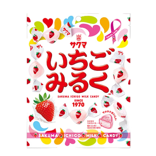 Sakuma ichigo milk candy 83g / mansikka maitokarkkia