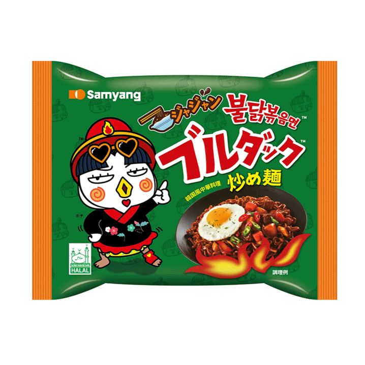 Samyang buldak jjajang stir-fried noodles 140g / mustapapu-paistetut nuudelit
