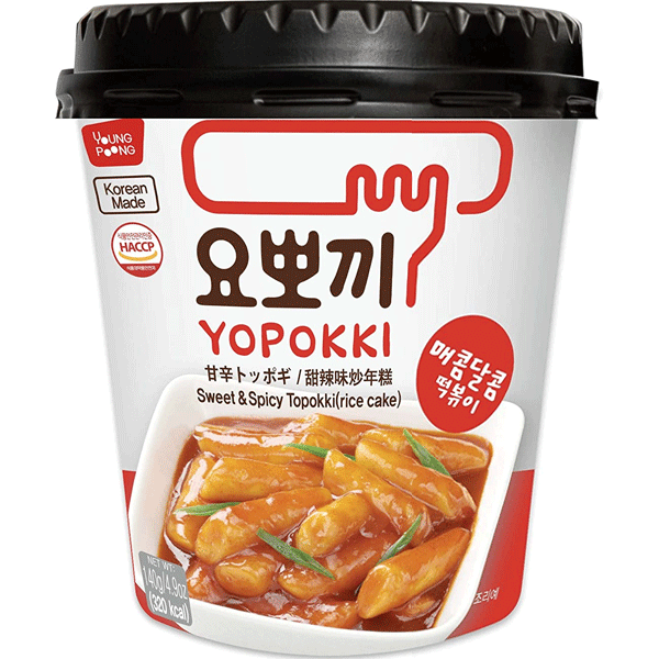 Yopokki Topokki sweet spicy rice cake cup 140g / makea mausteinen riisikakkukuppi